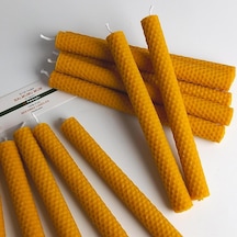 Petekoğlu 5 Adet Şamdan Mumu 21x2cm Doğal Petek Balmumu Seti Beeswax Bal Mumu Mum Özel Dekoratif Mum Balmumu Diğer