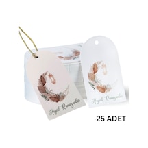 Hayırlı Ramazanlar Yazılı Hediye, Tebrik Kartı, Delikli Ambalaj Paketleme Etiketi, 4.5x7.5cm,25 Adet