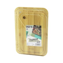 İbico İ22-197 Kesim Panosu Ve Kesme Tahtası 18x28x1cm-22x32x1cm 2 Adet Set Kanallı Ahşap Bambu Diğer