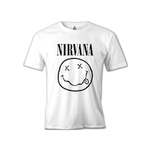 Nirvana - Logo Beyaz Erkek Tshirt