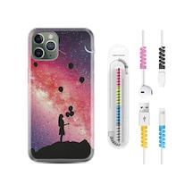 Apple Uyumlu iPhone 12 Pro Max Kılıf Kablo Koruyuculu Flowers Cat 2 1349