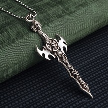 Best Kuru Kafalı Şövalye Büyük Kılıç Erkek Kolye Takı K24 T5