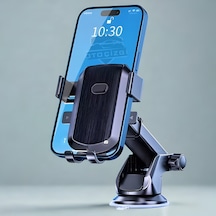 Araç İçi Otomatik Telefon Tutucu 360 Döner Güçlü Vakumlu Stand Siyah