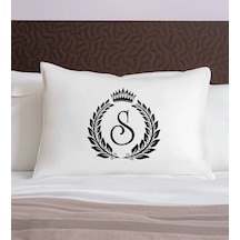 Bk Gift Kişiye Özel Baş Harfli Tasarımlı Pamuklu Yastık Kılıfı-3 50x70cm , Sevgiliye , Ev si, Tasarım Ev Tekstili