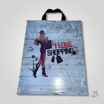 No 3 32X40 I Love Shopping Desenli Yumuşak Kulplu Poşet 50 Adet