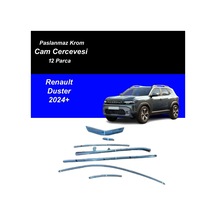 Renault Duster Cam Çıtası Komple Set Çerçevesi Kromu Nikelajı 2024 Sonrası