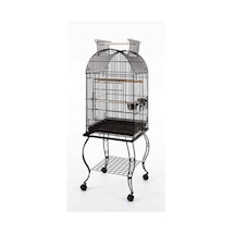 Oripet Oval Üstü Acılır Sehpalı Papağan Kafesi Siyah 51 x 51 x 152 CM