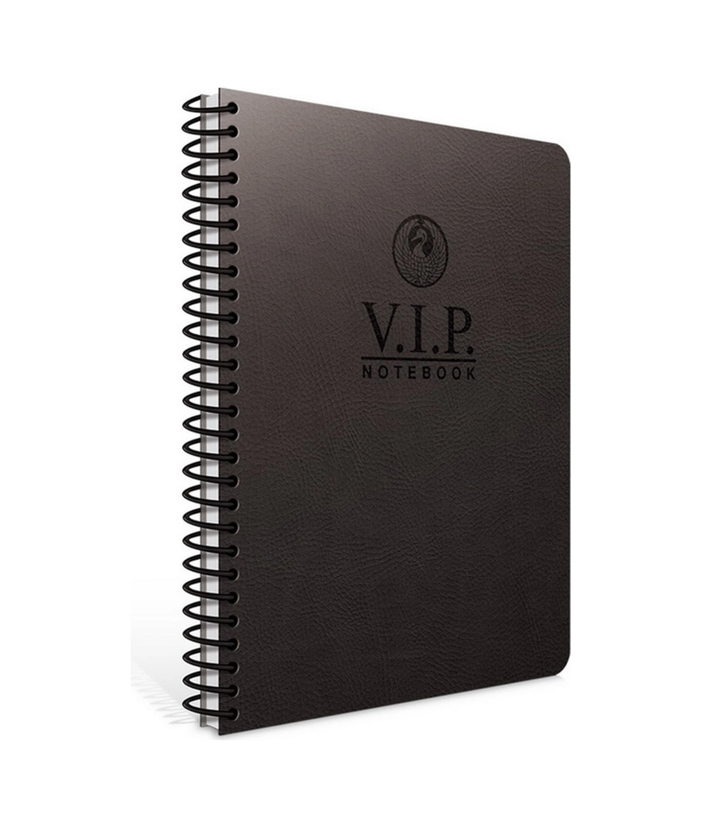 Vip 17x24 140 Yaprak Deri Kapak Spiralli Defter 1082 Çizgili Siyah Siyah