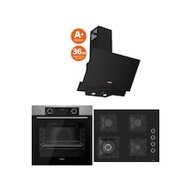 Fryart XE63MI - SC405 - D063-SA Black Plus 3'lü Cam Ankastre Set