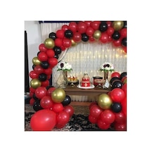 Krom Gold Pastel Siyah Kırmızı Balon Konsept Zincir A
