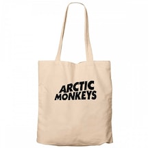 Arctic Monkeys Logo Krem Kanvas Bez Çanta