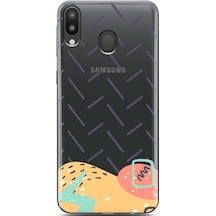 Samsung Uyumlu M20 Soft Brush Tasarımlı Süper Şeffaf Telefon Kılıfı Çok Renkli