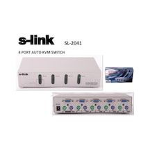 S-Link Sl-2041 4Pc-1Mn Vga+Ps-2 Otomatik Kvm