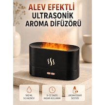 Ultrasonik Aromaterapi Difüzörü 180 Ml Hazneli Dekoratif Alev Efektli Nemlendirici Altın - Çok Renkli