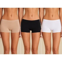 Intive Comfort Yok Hissi Uyandıran Lazer Kesim İz Belli Etmez Orta-yüksek Bel Kadın Boxer Ten Rengi