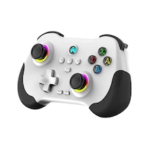 Z01 Pc/ps4/ps3/Apple Uyumlu iOS /switch/android Telefon Tv Tablet Titreşimli Rgb Bluetooth Joystick Gamepad Beyaz