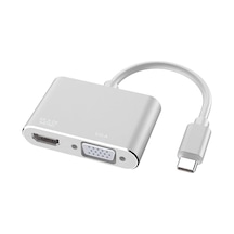 Usb Type-c To Hdmı Vga 3.1 4k Çevirici Dönüştürücü Adaptör
