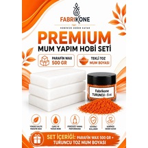 Premium Mum Yapım Hobi Seti - Parafin Wax 500 Gr - Tekli Toz Mum Boyası - Turuncu Bkfabpw5001t Karışık