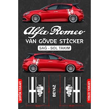 Alfa Romeo Yan Gövde Sticker Seti Beyaz - 854101982