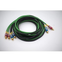 Bakır Amfi Rca Kablosu - 2 Giriş 4 Çıkış Anfi Rca Kablosu - 5 Metre - El Yapımı Tam Bakır - 5 Metre