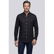 Bisse Siyah Regular Fit Cepsiz Uzun Yaka Gömlek Bsgmktn26333 D-90 SİYAH