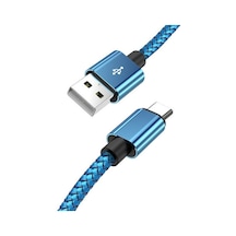 Mavi Usb C Tipi Kablo Hızlı Şarj Usb C Kabloları Veri Kablosu Şarj Cihazı 2 M