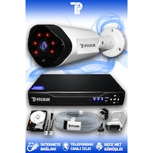 Picam 1 Kameralı Uzay 1 Dış Kamera Set 500 GB HDD Full HD Gece Görüşlü Güvenlik Kamerası Sistemi