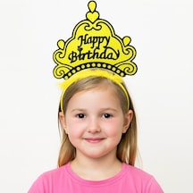 Sarı Happy Birthday Prenses Tacı Doğum Günü Taç Aksesuarı - Yqbx-718055 18