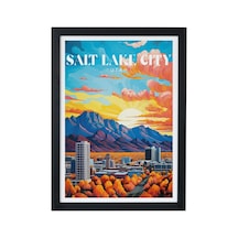 Salt Lake City Utah Poster Tablo Siyah