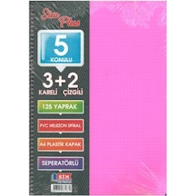 Sımplus A4 3+1 100 Yp Plastik Kapak Ayraçlı Defter Pembe