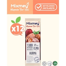 Mixmey Hurma Meyve Barı 12 Adet | Atıştırmalıklar – Vegan, Glutensiz, Koruyucusuz (20GR X 12 ADET)