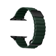 Mobilteam Watch 7 41mm Uyumlu Krd-78 Pu Deri Kordon Strap Kayış Clo- Koyu Yeşil