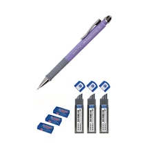 Faber Apollo 0.7 Uçlu Kalem Mor + Faber Sınav Silgisi + Faber 0.7 Uç Mor