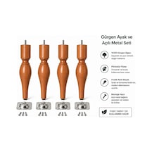 Turkıshrug Kıngdom 4'lü Gürgen Ahşap Boğumlu Ayak 30 Cmgürgen Koltuk Ayağı Tv Ünitesi Ayağı Mobilya Ayağı Koltuk Ayağı Orta Sehpa Ayağı Fındık