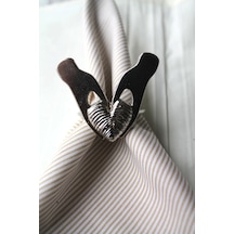 6 Adet Gümüş Love is a Passion Peçete Halkası - Napkin Ring