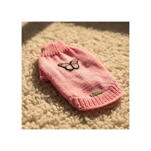Kedi Ve Köpek İçin Kelebekli Pembe Kazak