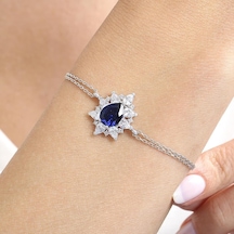 Effective Diamond Londra Tutkusu Sentetik Safir Taşlı Gümüş Bileklik