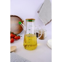 Digithome Borosilikat Cam Bambu Kapaklı Yağlık Ve Sirkelik Şişesi Yağdanlık 900 Ml Thn75985 C1-1-18