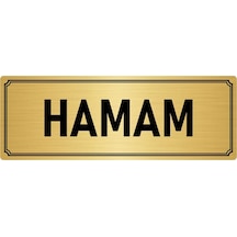 Metal Yönlendirme Levhası, Departman Kapı İsimliği Hamam 10x20 cm Altın Renk