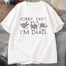 Flood Of Style Opossum Sevgilisi İçin Possum T Shirt Komik Grafik T-shirt Anksiyete Saldırı T Shirt Pamuk Kı Beyaz