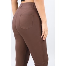 Petunya Butik Yüksek Bel Toparlayıcı Kadın Pantolon Kahve