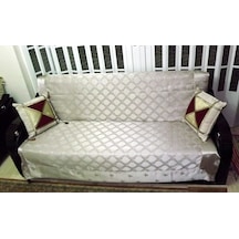 Milenyum Saraylı Lüx Maxi Çekyat Örtüsü (280X170)-Gümüş