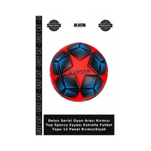 Delux Serisi Oyun Aracı Kırmızı Top Sporcu Eşyası Estrella Futbol Topu 12 Panel Kırmızısiyah Kırmızı - Siyah