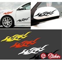 2 Adet Alev Oto Sticker