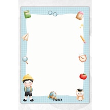 A5 Çocuk Bloknot Çizgisiz Defter - 50 Yaprak - Memopad - Notepad - Not Defteri - Not Kağıdı Mavi Mavi