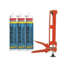 Plastik Silikon Tabancası + 3 Adet 500 Ml.beyaz Mastik