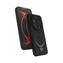 Xiaomi 17 Ultra Kılıf 360 Derece Döner Standlı Magsafe Kamera Lens Korumalı Silikon Pazarplus Siyah