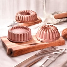 Doremcy Eda 2li Granit Döküm Kek Ve Tart Kalıbı 26cm Rosegold Dilimli Turta Kalıbı Kek Kalıbı Yeşil