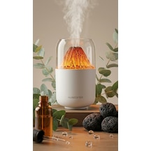 Volkan Efektli Ultra Sessiz LED Işıklı Gece Lambası & Değişen Renk Modlu Ultrasonik Hava Nemlendirici & Aroma Difüzör