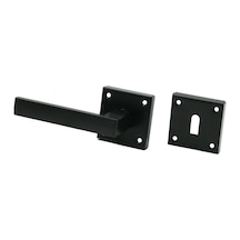 4 Takım Pratik Lama Oda Siyah Rozetli Kapı Kolu Bx40